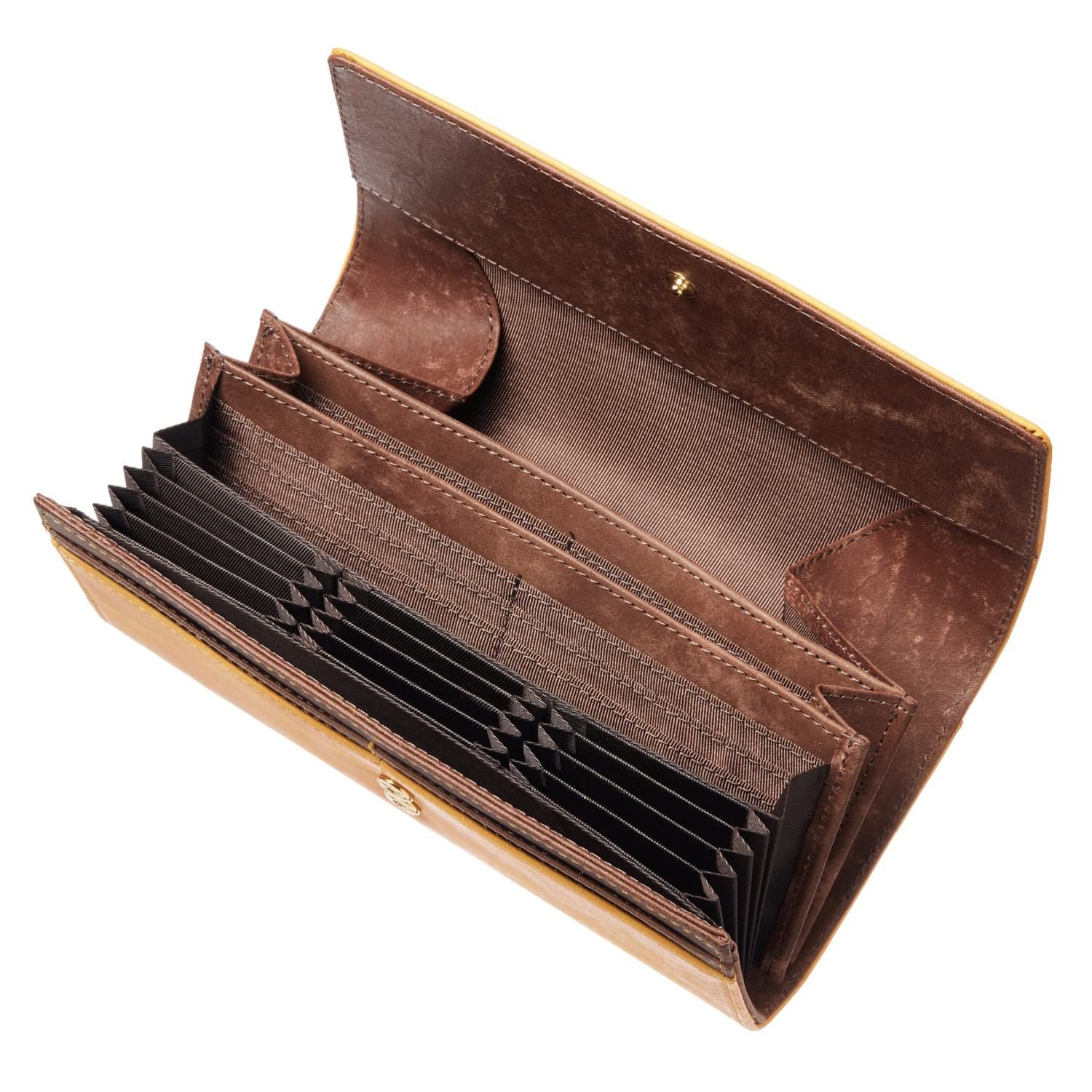  VOICE Align アライン イタリア IL PONTE社製 牛革 Maya レディース 長財布 コンビ 使いやすい 縦型 カードケース 収納可 取り出しやすい 大型小銭入 プレゼント ギフト 箱入り Yellow Brown その他 フェイスケア