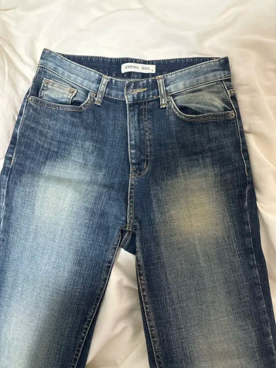 ボヘミアンソウル ウォッシュ ストレート ハイ RIIZE ライズ デニム ブルー M