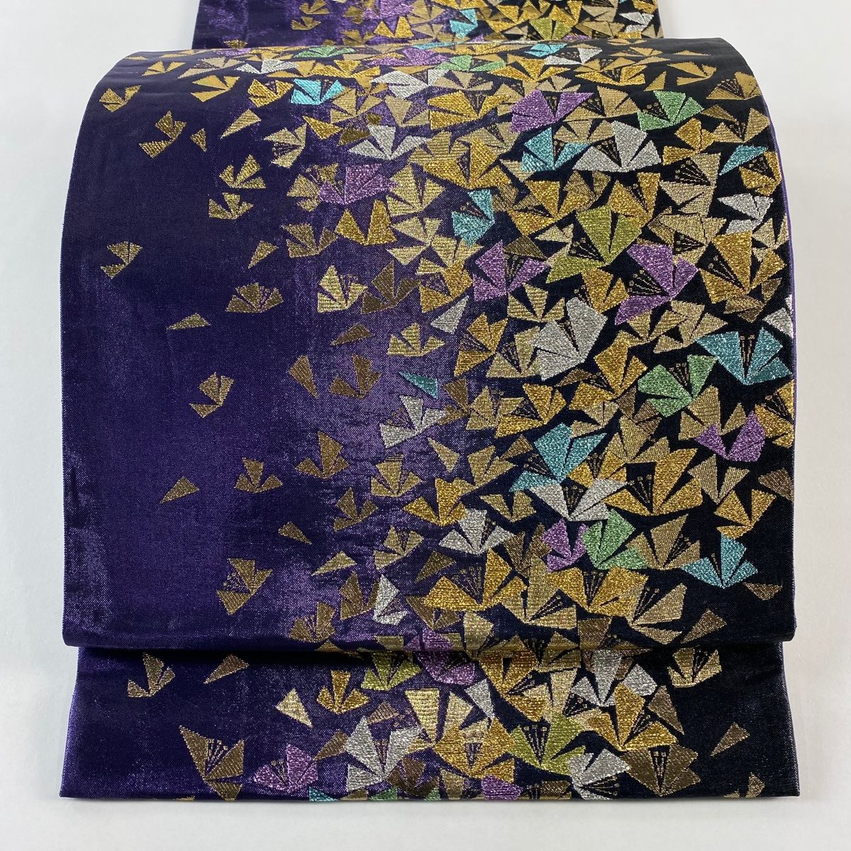 袋帯 名品 振袖向き 鈴乃屋 花 箔 紫 六通 正絹 【中古】 - メルカリ