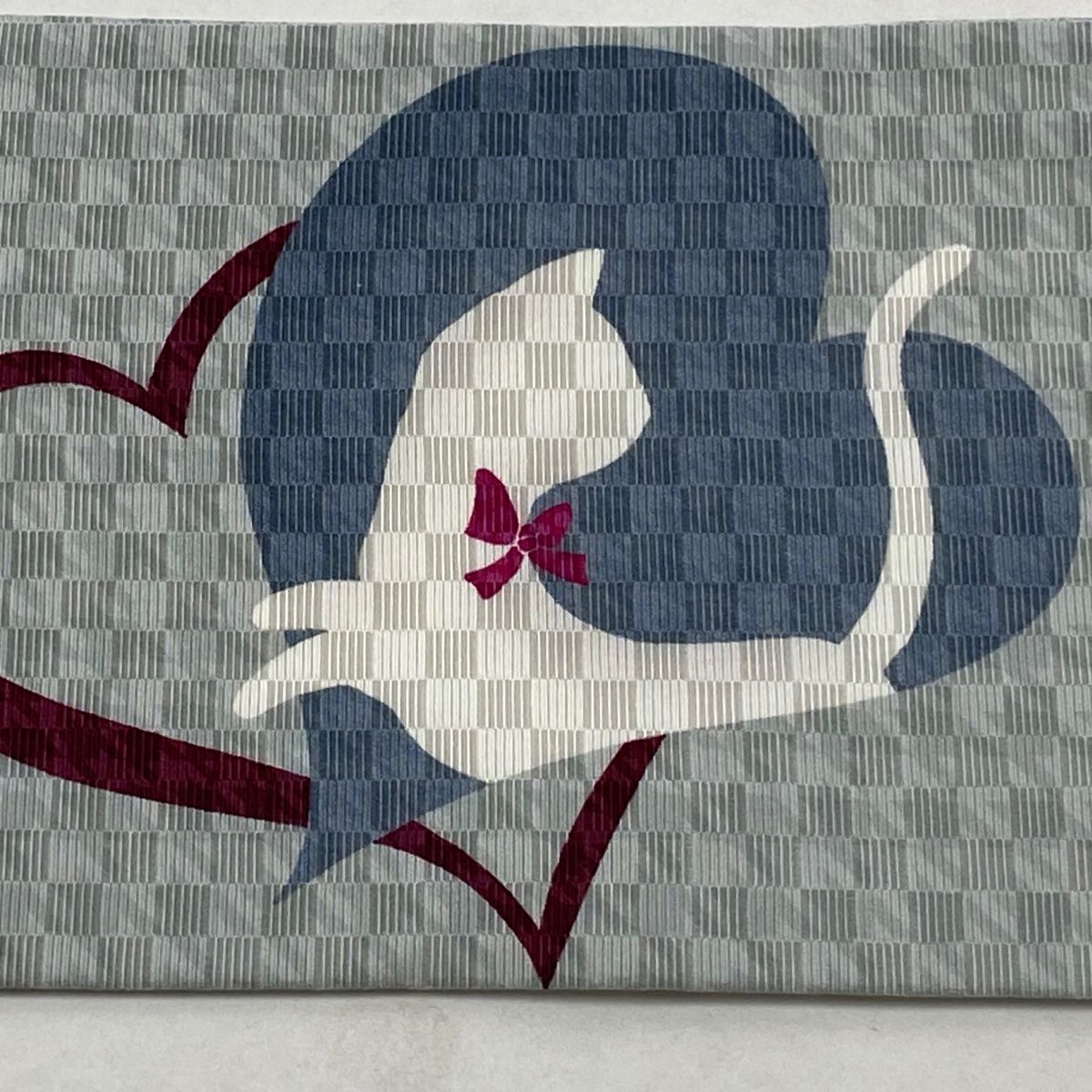 ⑥⑨⑨猫 ハート 名古屋帯 正絹 美品】 名古屋帯 逸品 猫 ハート 薄緑 正絹 【中古】 - メルカリ