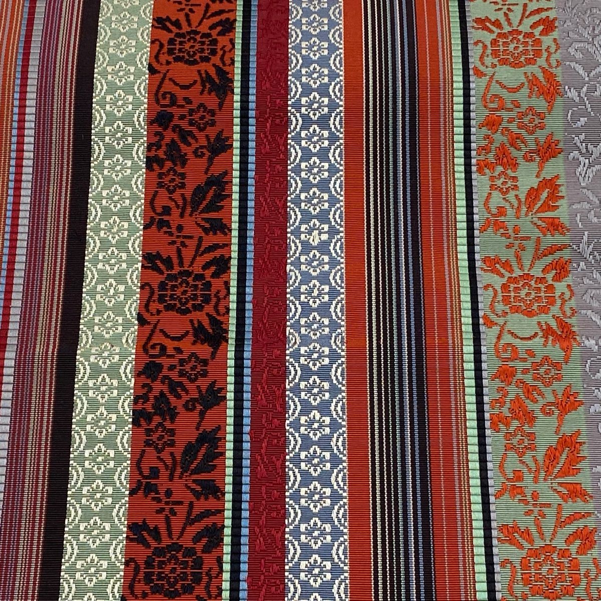 名古屋帯 証紙 小森久 八寸名古屋帯 松葉仕立て 如水間道 本場筑前博多織 朱色 正絹