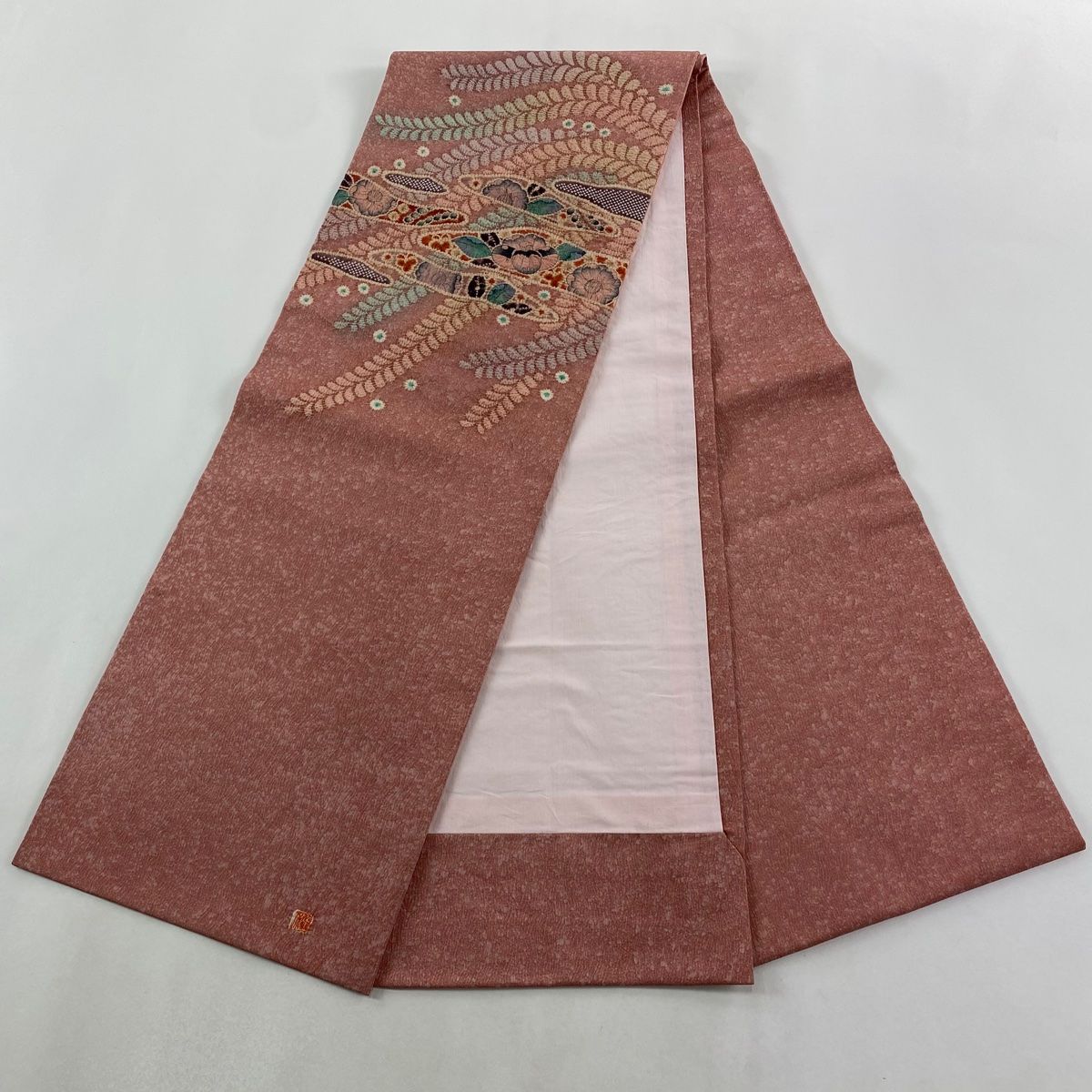 開き名古屋帯 落款