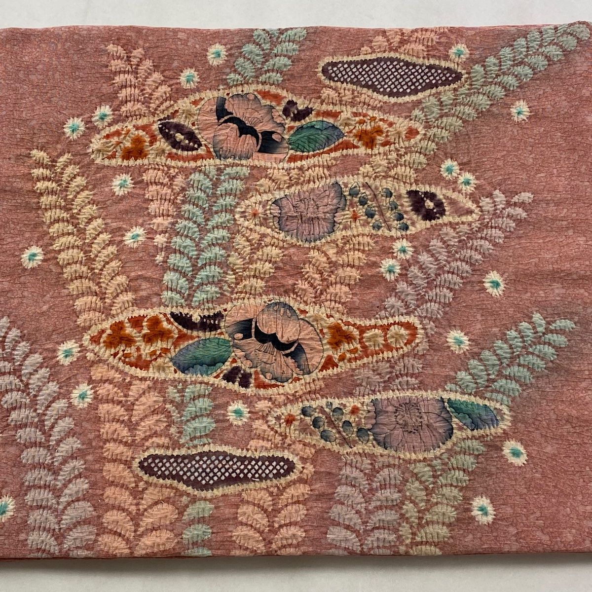 開き名古屋帯 落款