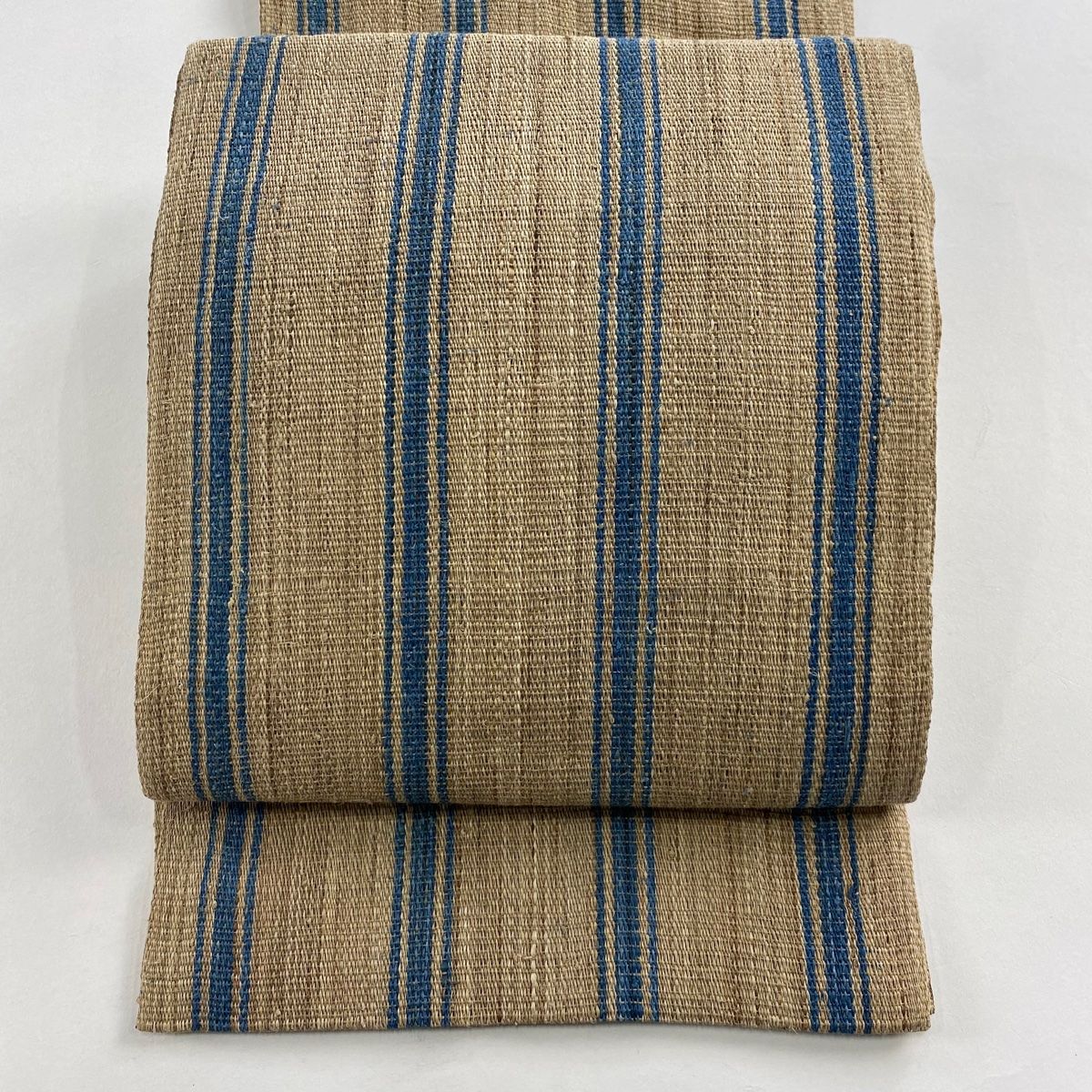 名古屋帯 八寸名古屋帯 アットウシ 藤谷るみ子 夏帯 縞 茶色