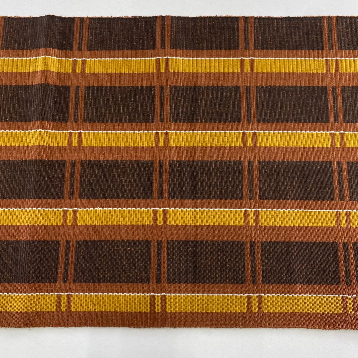 美品】 名古屋帯 逸品 証紙 本場黄八丈 松葉仕立て 八寸名古屋帯 格子