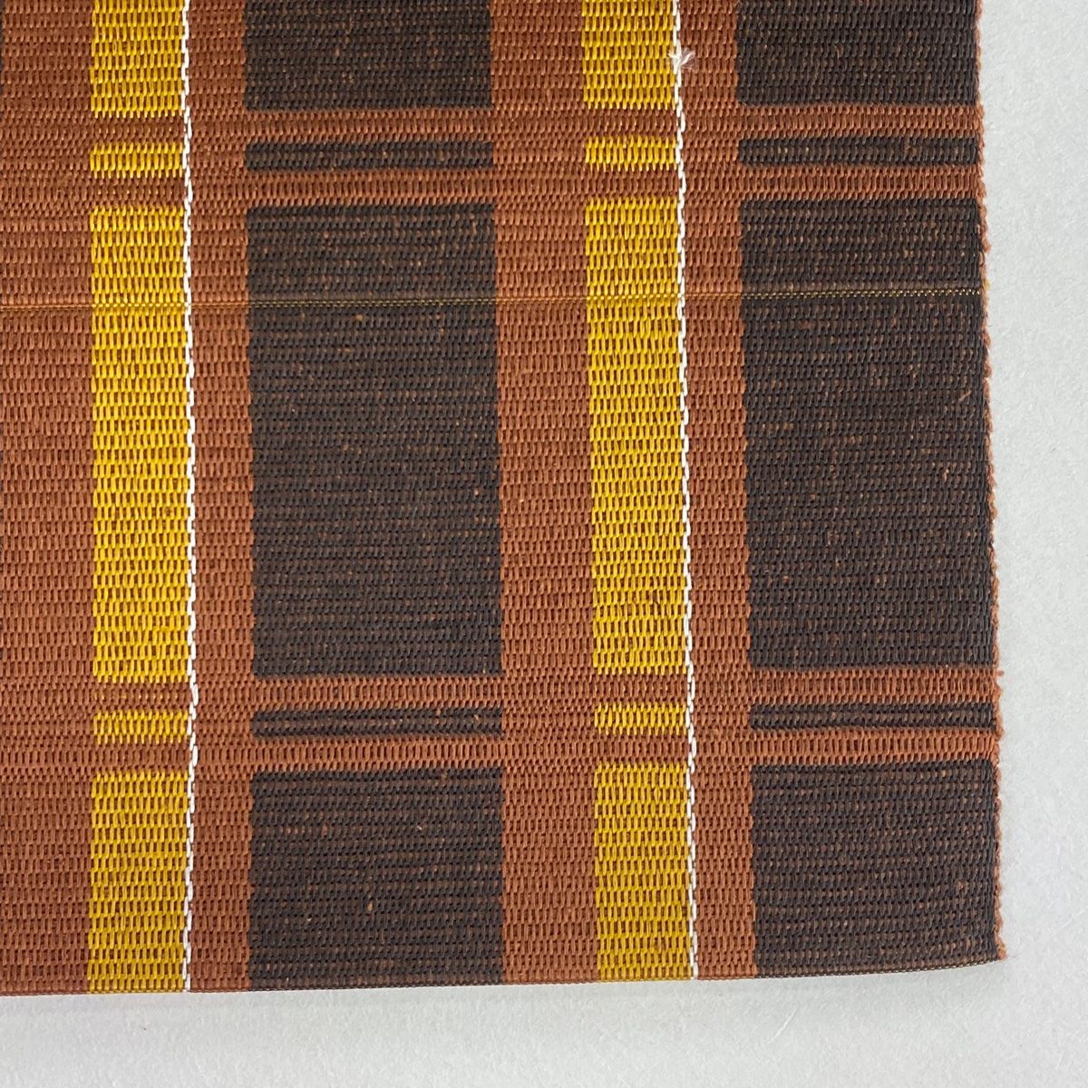 美品】 名古屋帯 逸品 証紙 本場黄八丈 松葉仕立て 八寸名古屋帯 格子