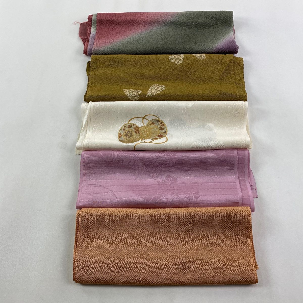 帯揚げ 優品 セット 薄オレンジ 正絹 和装小物