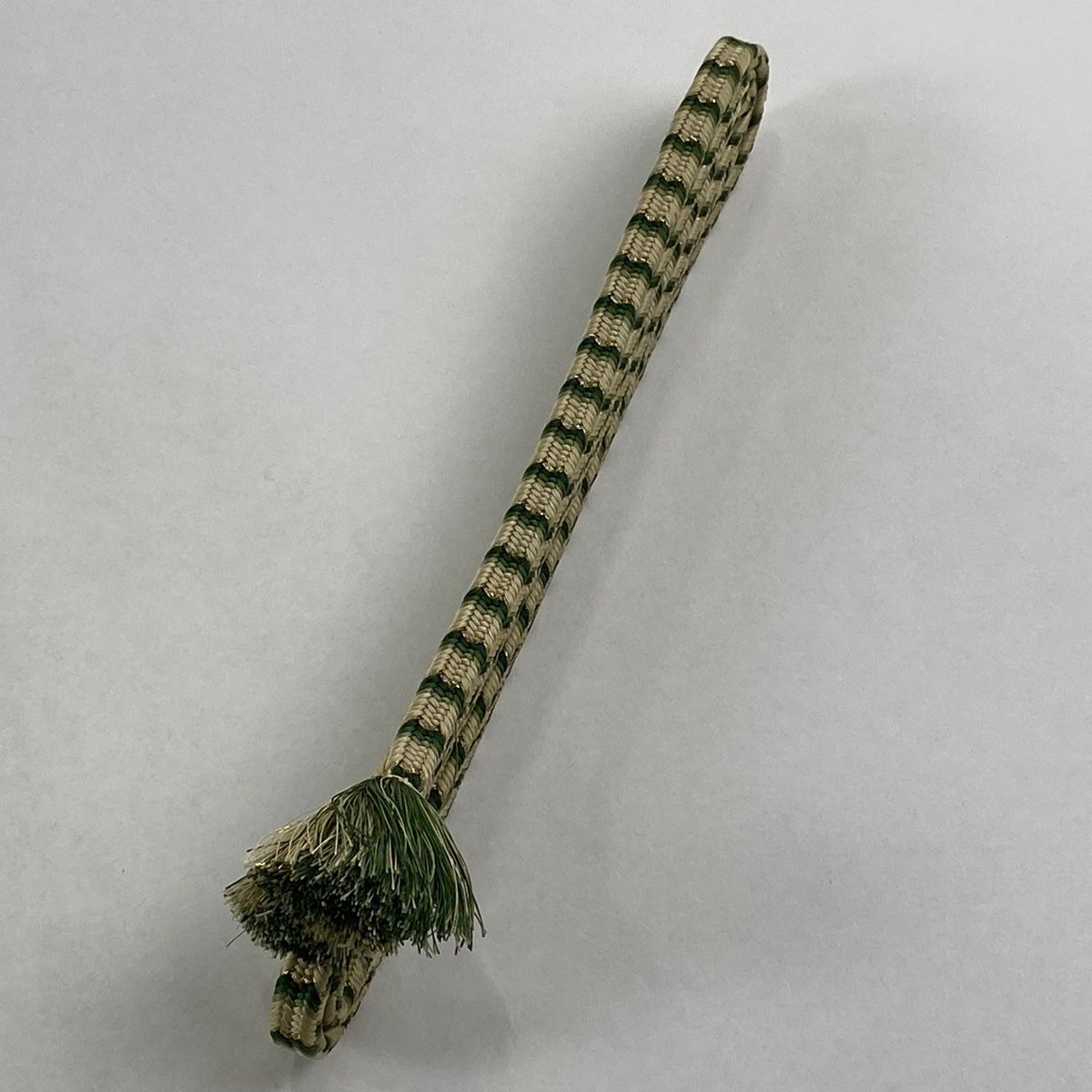 帯締め 無形文化財 有職組紐 道明 縞 金糸 緑 正絹 和装小物
