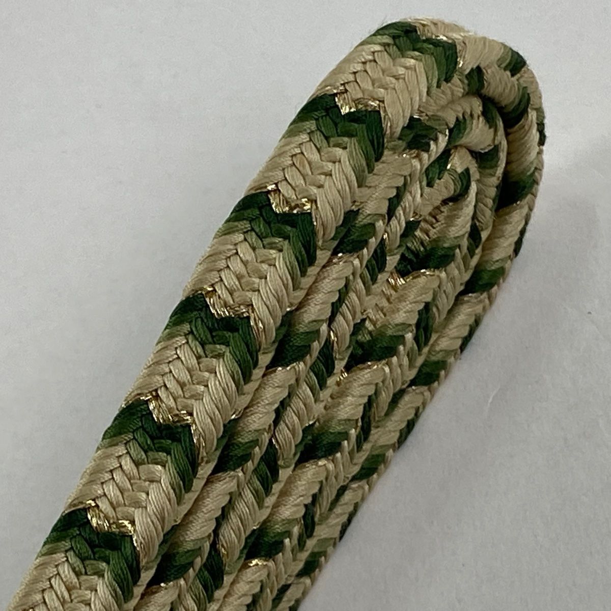  帯締め 無形文化財 有職組紐 道明 縞 金糸 緑 正絹 和装小物 帯締め 帯留め 帯飾り