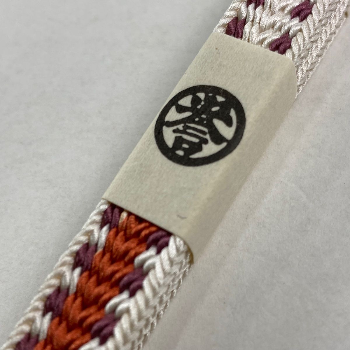  帯締め 無形文化財 五嶋紐 江戸組紐 幾何学 白 正絹 和装小物 帯締め 帯留め 帯飾り