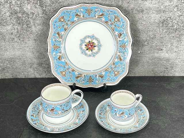 WEDGWOOD 大量まとめて ウェッジウッド プレート カップ-ソーサー他 フロレンティーンターコイズ ユーランダー等 食器 514799