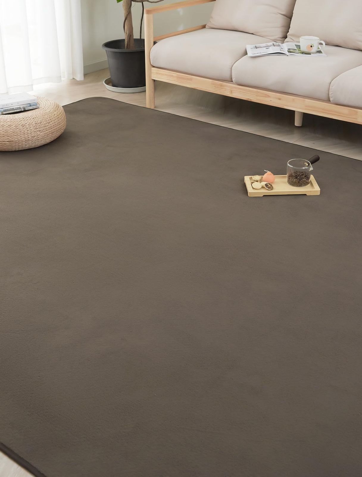 ＨＡＲＵＭＩＮ カーペット ラグ ラグマット 洗える 200 300 cm 約4 5畳 絨毯 北欧 おしゃれ 抗菌 防臭 滑り止め オールシーズン 床暖房 ホットカーペット対応 床保護マット ブラウン