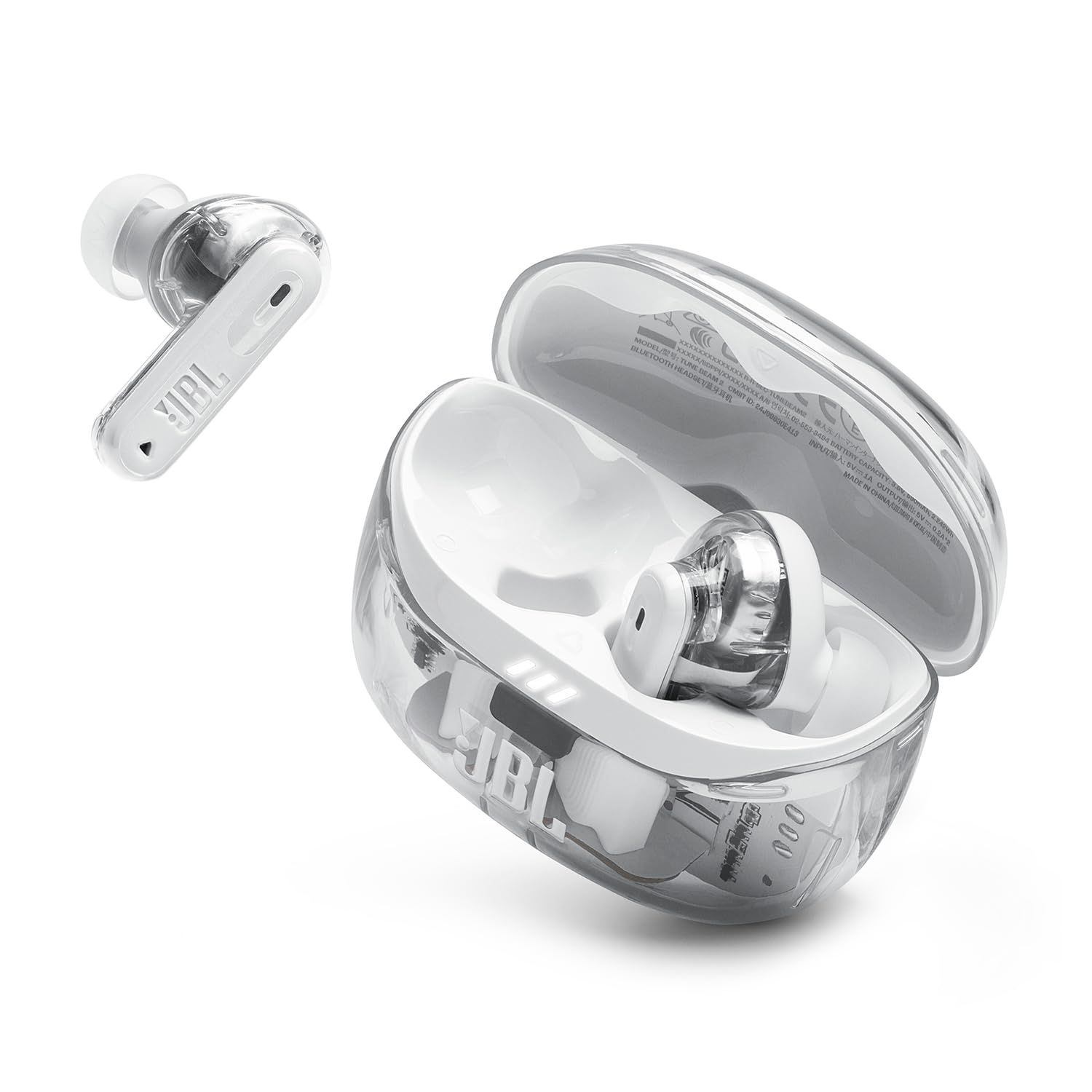 JBL TUNE BEAM 2 ワイヤレスイヤホン ハイブリッドノイズキャンセリング 防水防塵 マルチポイント接続 急速充電 片側使用 アプリ対応 ゴーストホワイト