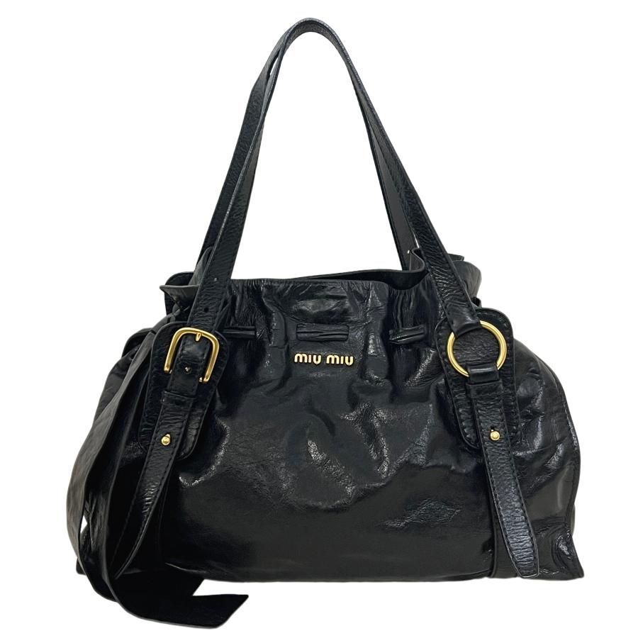 MIU MIU ミュウミュウ バッグ サイドリボン レザー ラージ