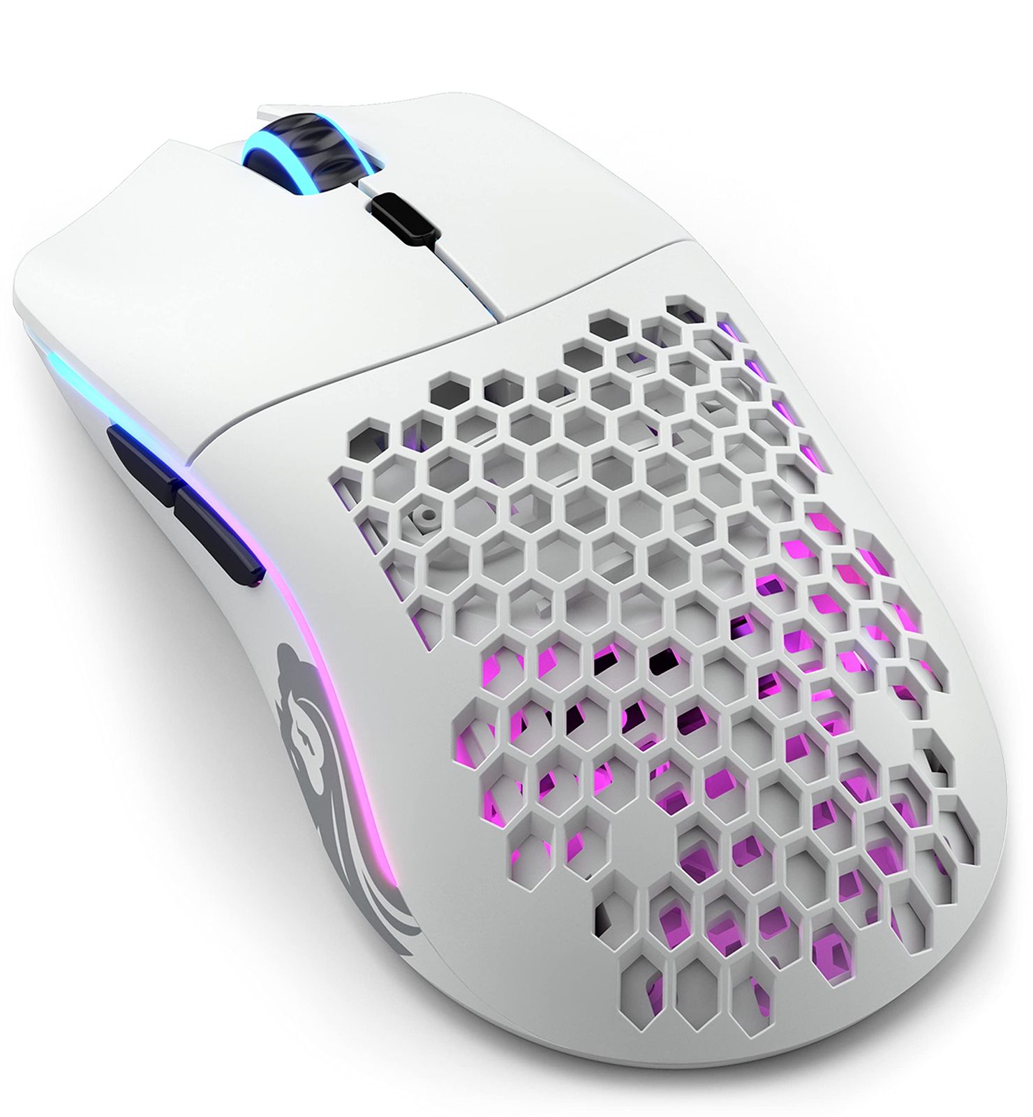 Glorious PC Gaming Race グロリアス モデルo ワイヤレス ゲーミングマウス 白 無線 光る 軽量 RGB gaming mouse wireless ゲーム 6個プログラムボタン 69g マットホワイト 単品