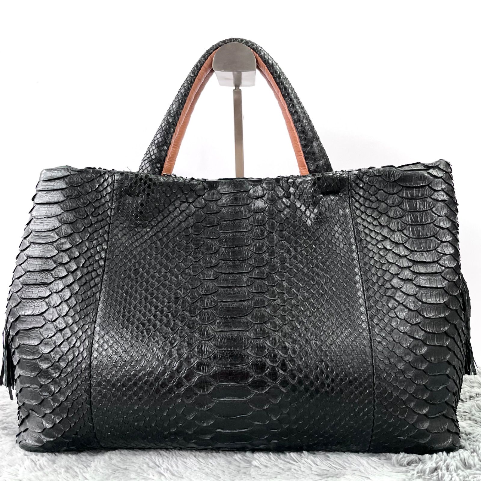 極美品✨ANGIE the cat パイソン トートバッグ ハンドバッグ JRA認定