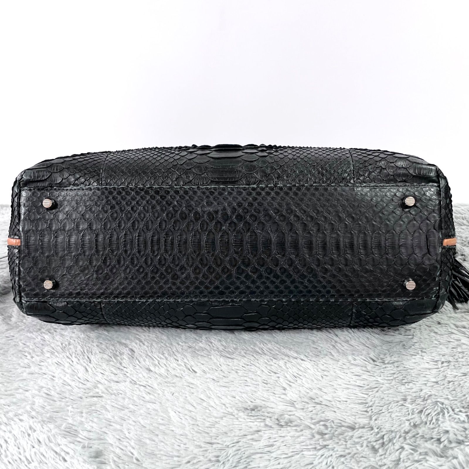 極美品✨ANGIE the cat パイソン トートバッグ ハンドバッグ JRA認定