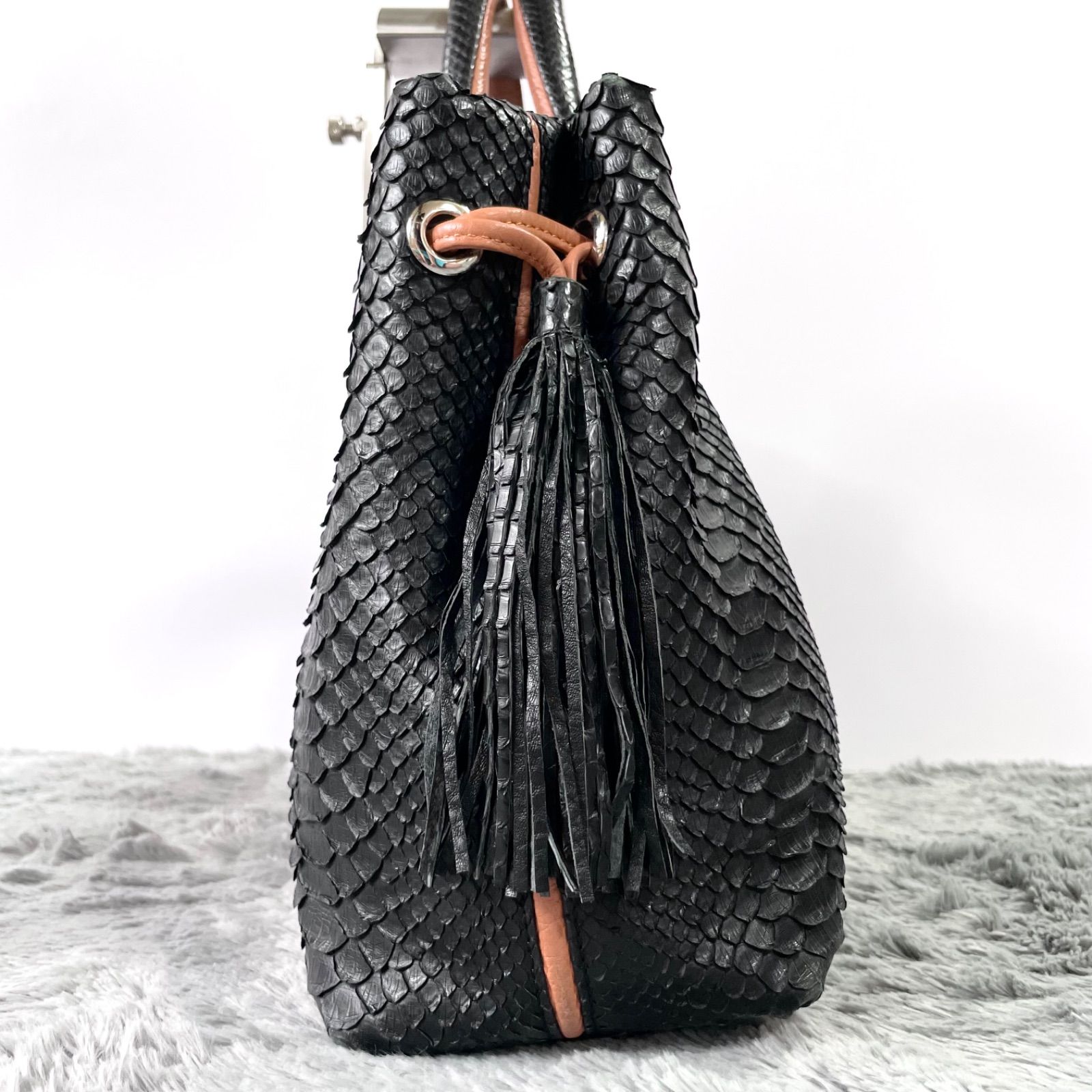 極美品✨ANGIE the cat パイソン トートバッグ ハンドバッグ JRA認定