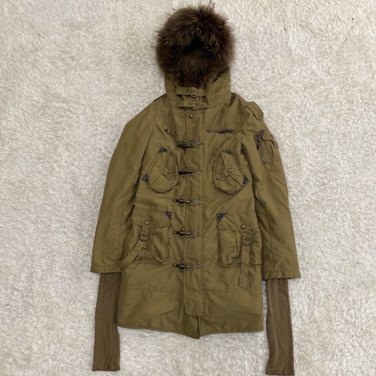 y2k archive スライ　モッズコート　ラクーンファー　ギミック archive SLY ミリタリー ファイヤーマンジャケット モッズコート