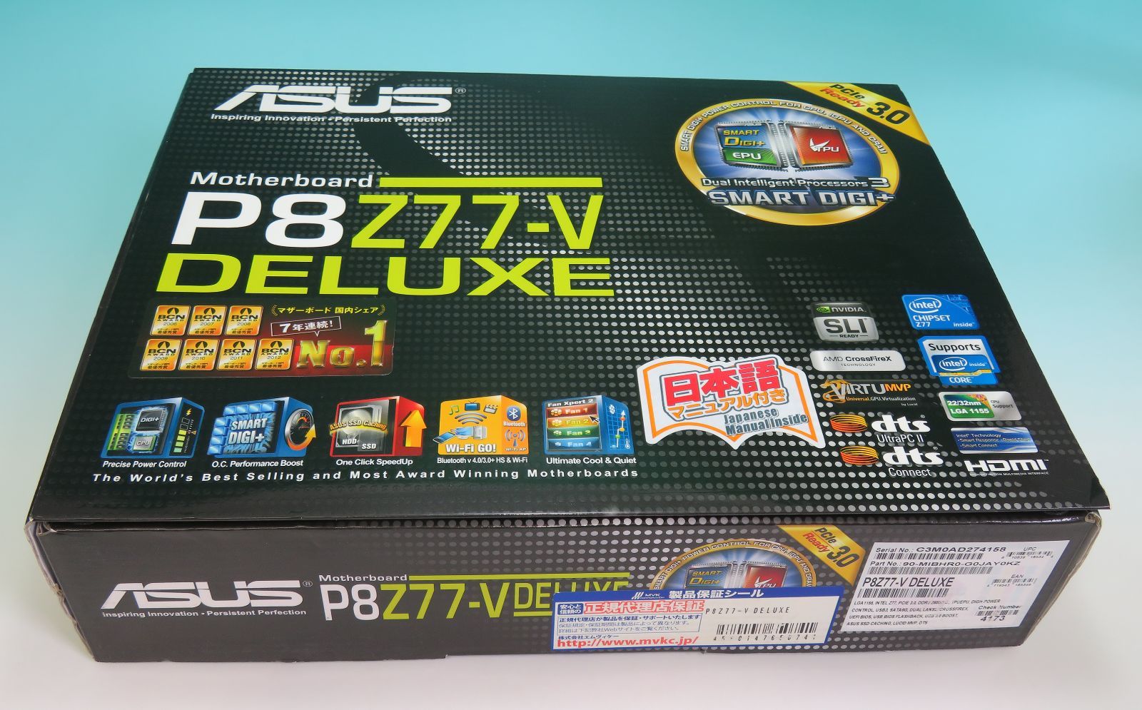 ASUS エイスース ASUSTek Intel Z77チップセット搭載 ATXマザーボード P8Z77-V DELUXE 新古品 2品パーツのみ開封