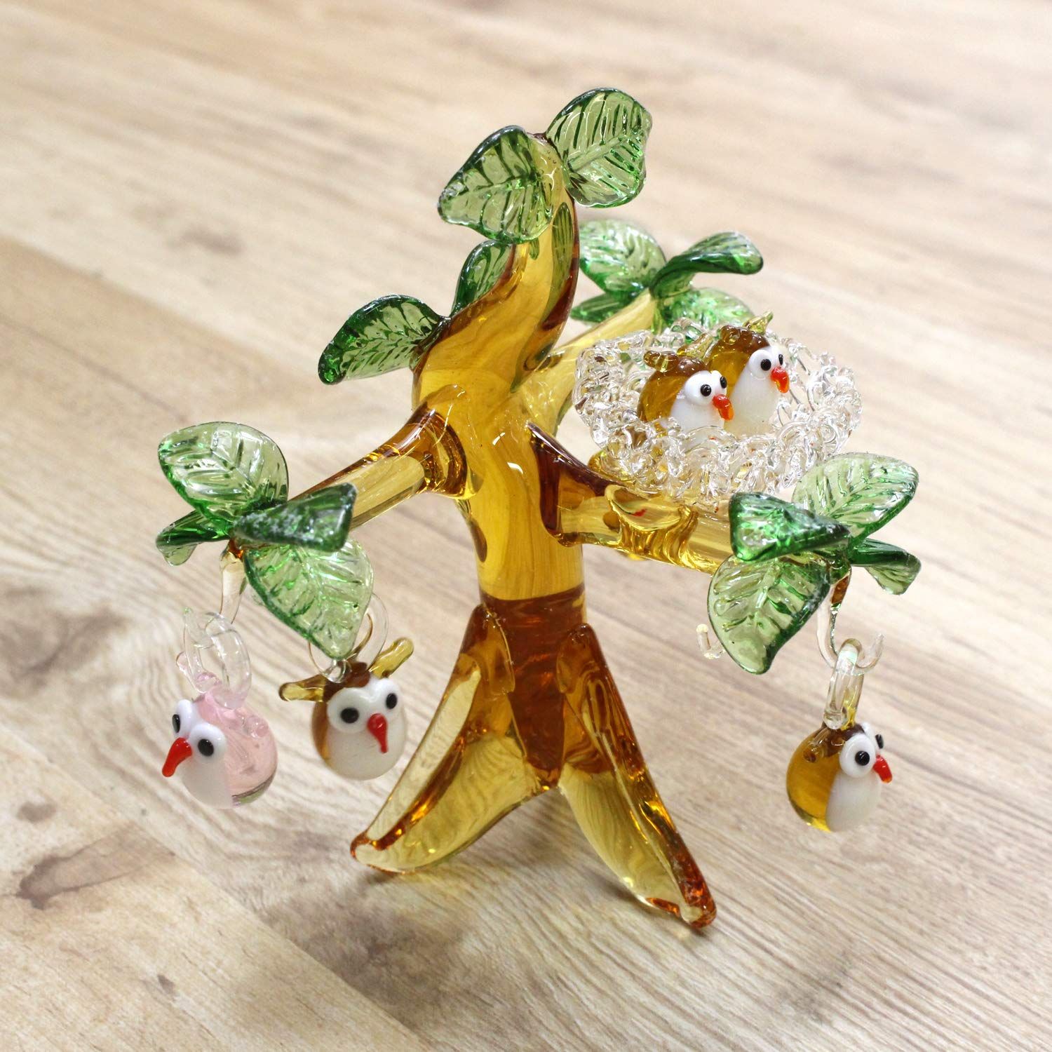 ガラス細工 かわいい手作り フクロウの巣ツリー フォーカート - メルカリ