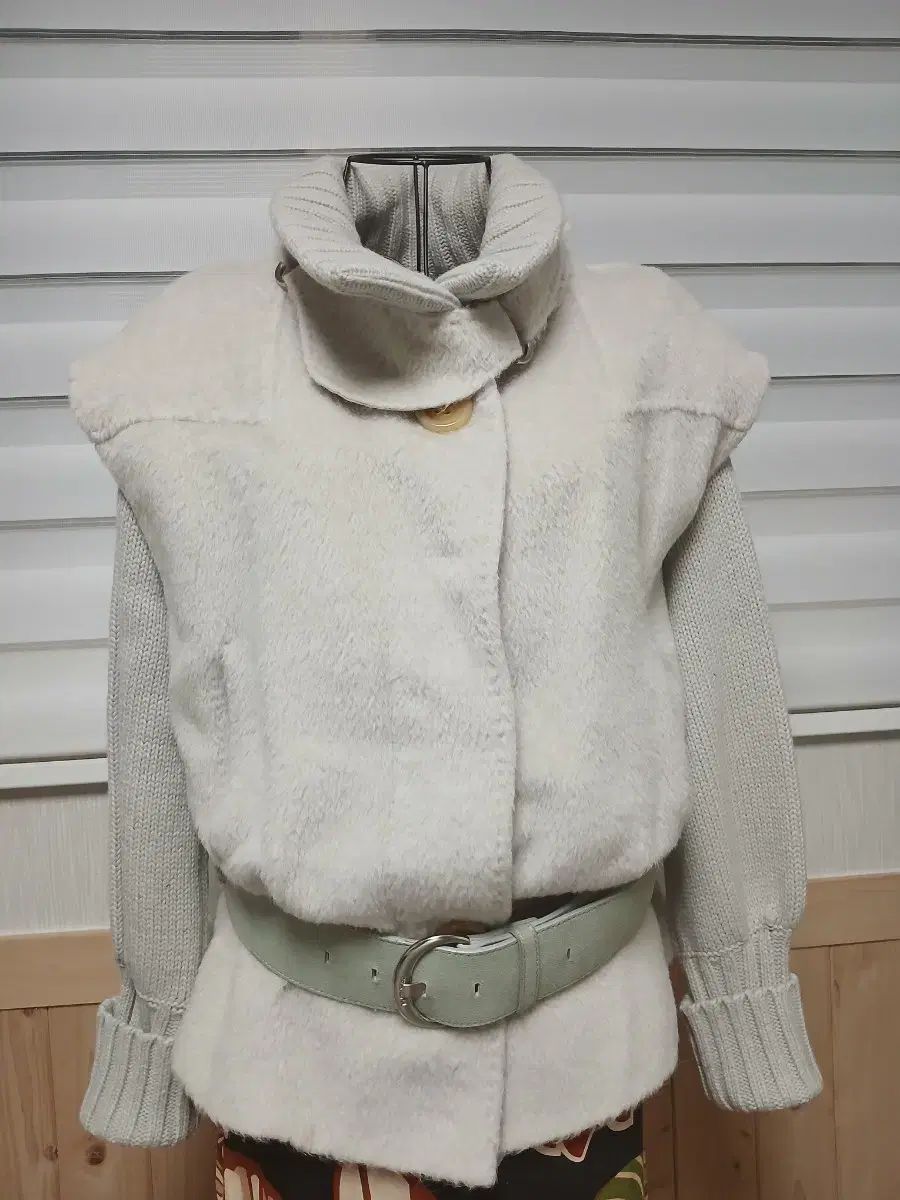 ミシャ MICHAA ウール混 ニットミックス ジャケット