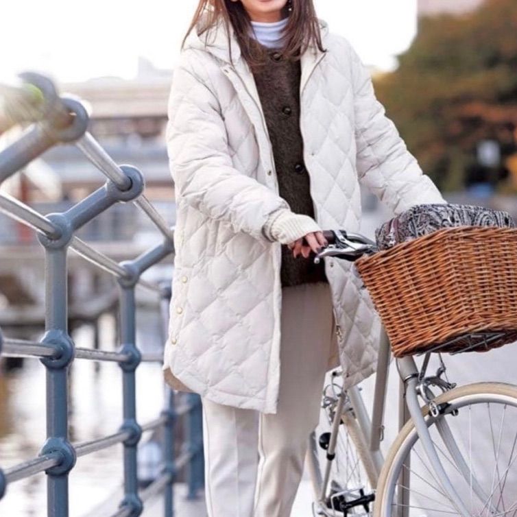 TAION×UNFILO タイオン アンフィーロ 2WAY キルティングダウンジャケット アイボリー