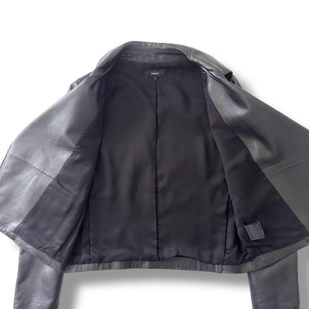 Theory 22AW ラムレザー LUXE LEATHER MOTO JKT ダブルライダース