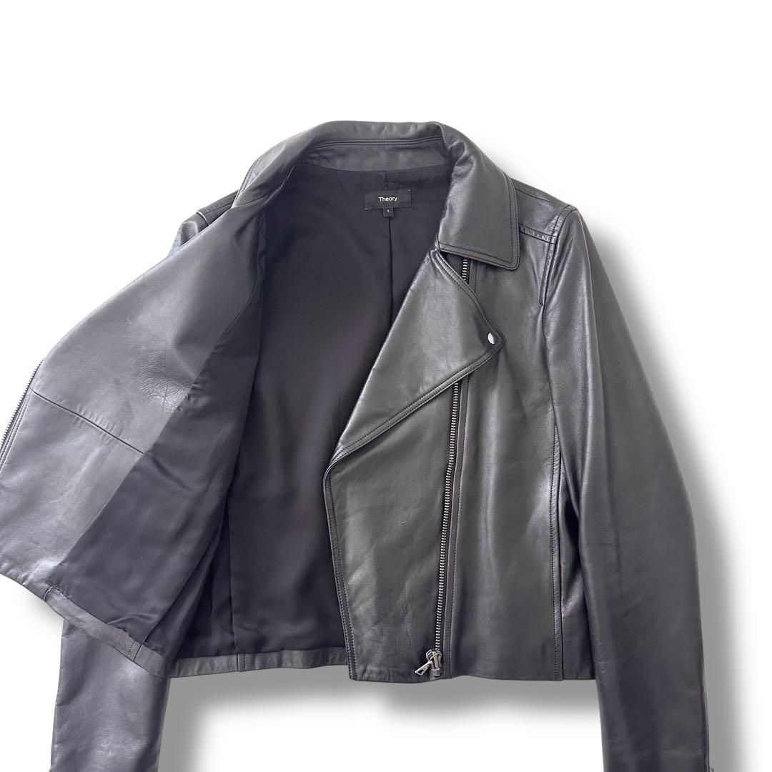 Theory 22AW ラムレザー LUXE LEATHER MOTO JKT ダブルライダース
