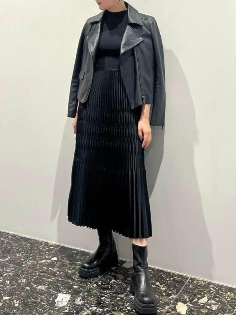 Theory 22AW ラムレザー LUXE LEATHER MOTO JKT ダブルライダース