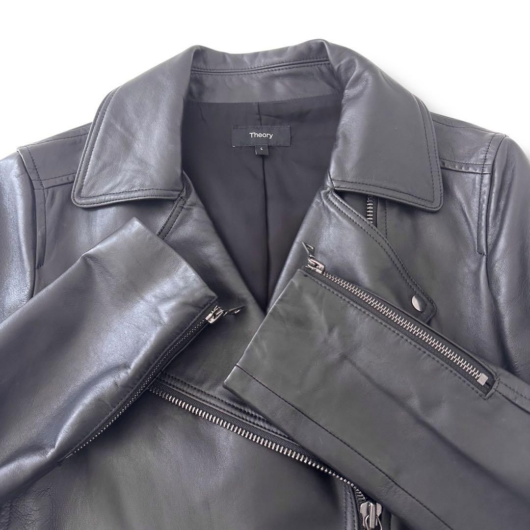 Theory 22AW ラムレザー LUXE LEATHER MOTO JKT ダブルライダース