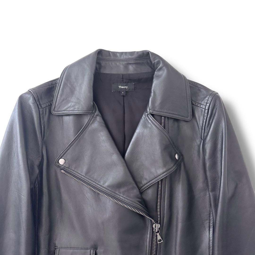 Theory 22AW ラムレザー LUXE LEATHER MOTO JKT ダブルライダース