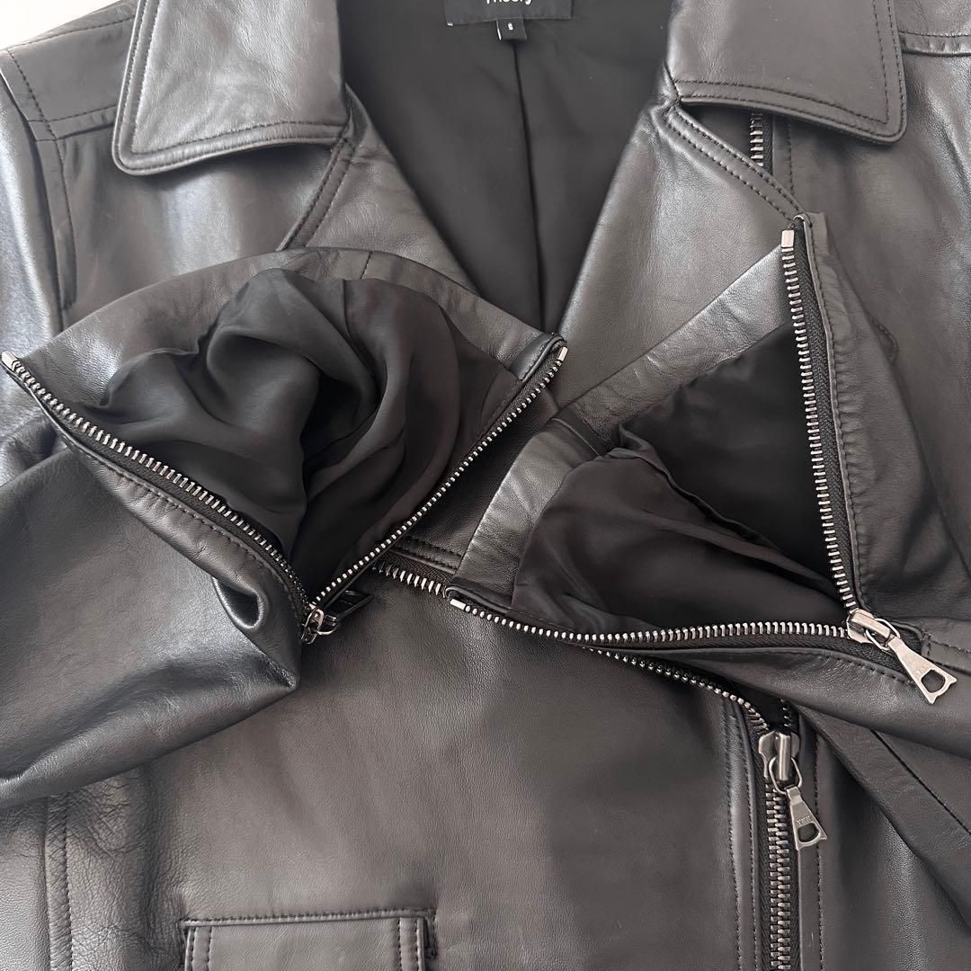 Theory 22AW ラムレザー LUXE LEATHER MOTO JKT ダブルライダース