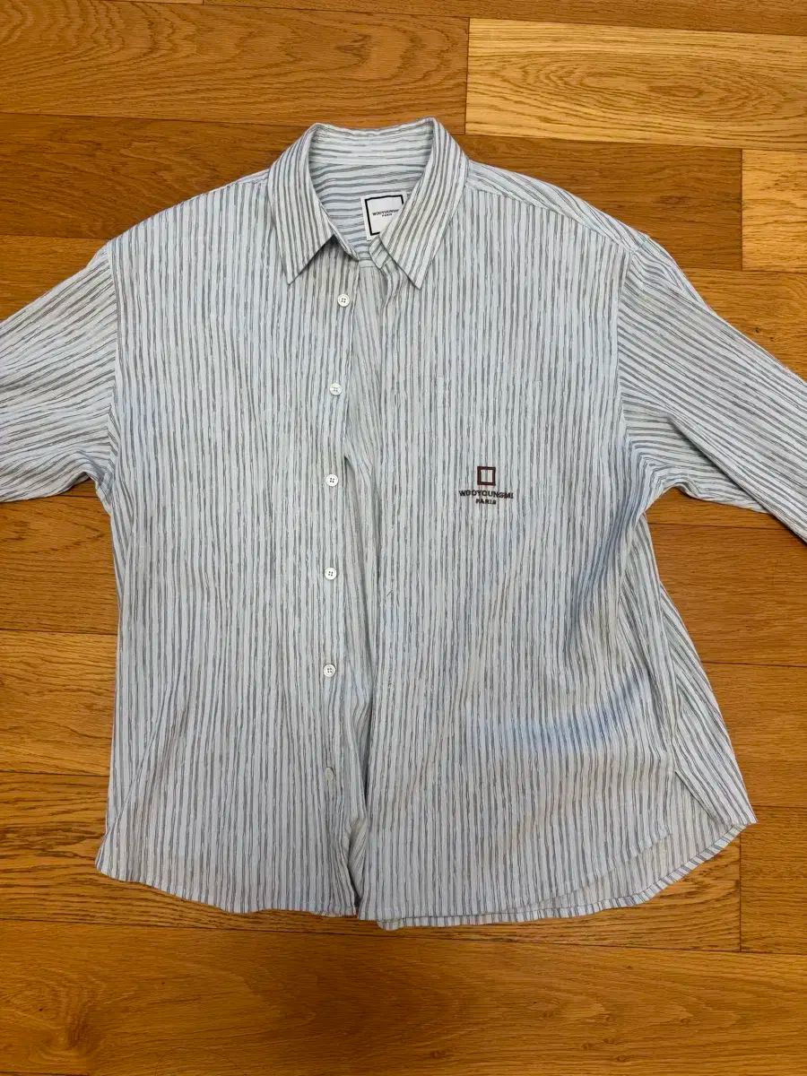 46 25ss WOOYOUNGMI ウーヨンミ ブルー ストライプ シャツ