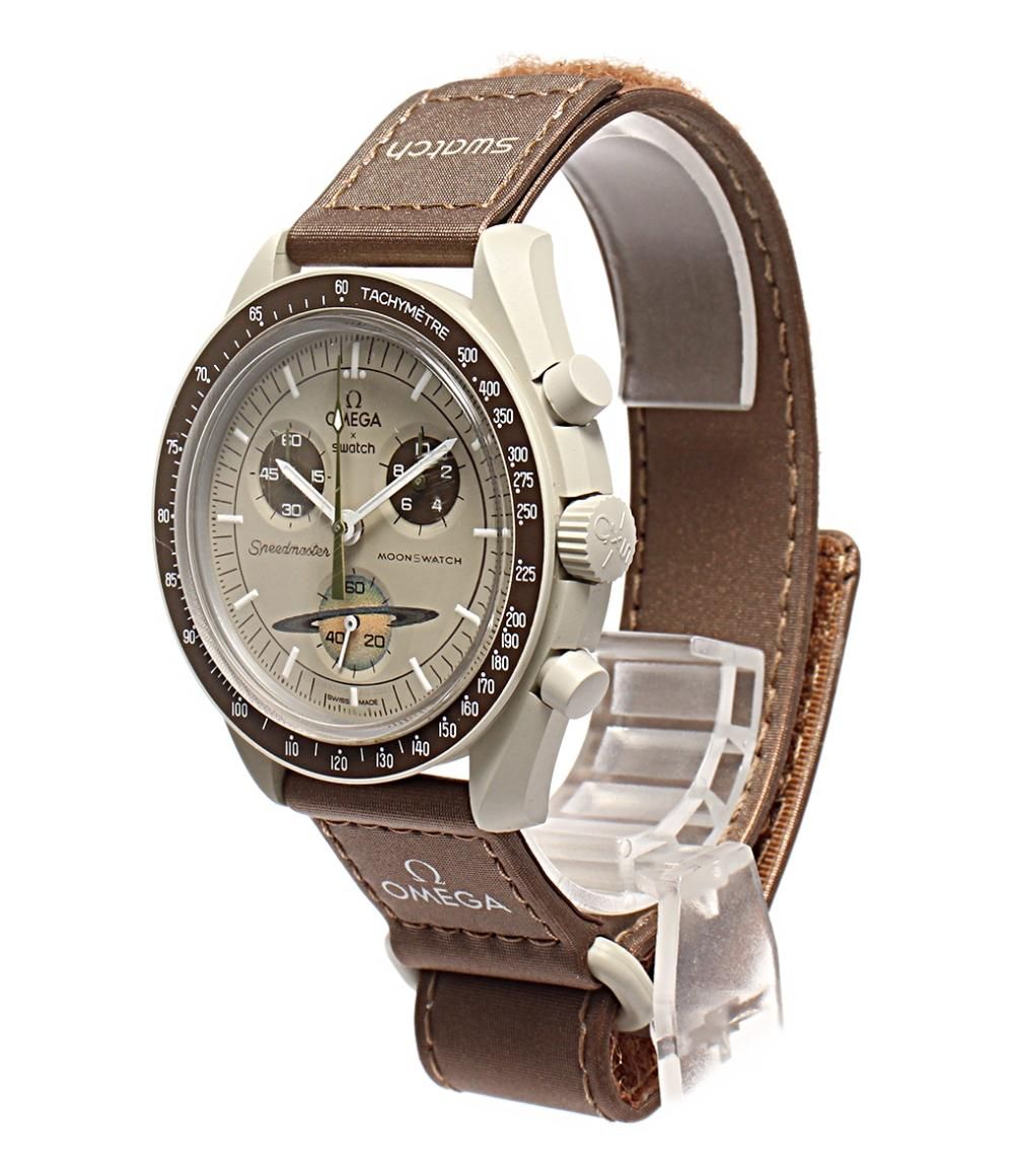オメガ スウォッチ 腕時計 MISSON TO SATURN MOONSWATCH クオーツ グレー ユニセックス OMEGA Swatch