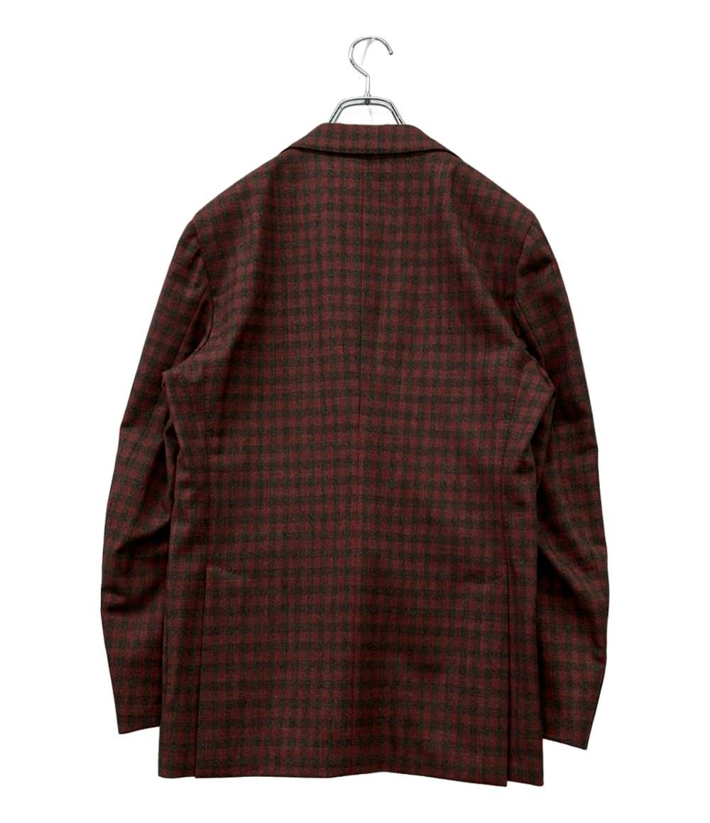 ラルディーニ テーラードジャケット シングル レッド×グレー チェック ラルディーニ テーラードジャケット シングル レッド×グレー チェック