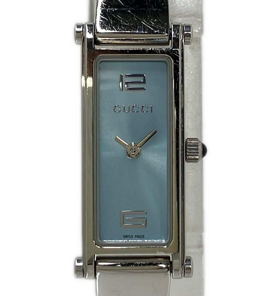 グッチ 腕時計 1500L クオーツ 水色 レディース GUCCI