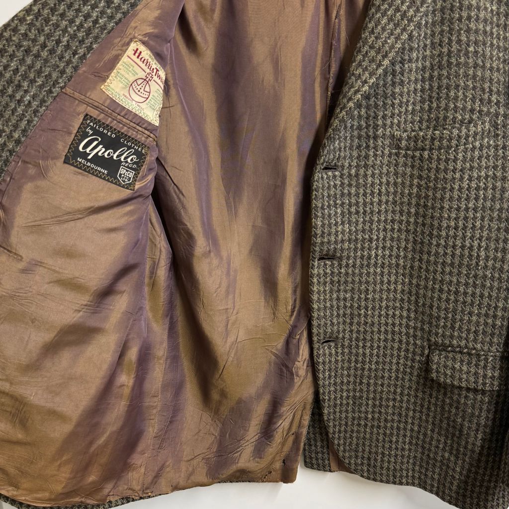 60's〜 Harris Tweed ハリスツイード ウールジャケット 千鳥格子