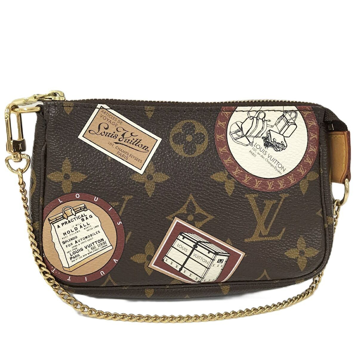 LOUIS VUITTON ミニ ポシェット アクセソワール ポーチ モノグラム パッチ ブラウン M 95804