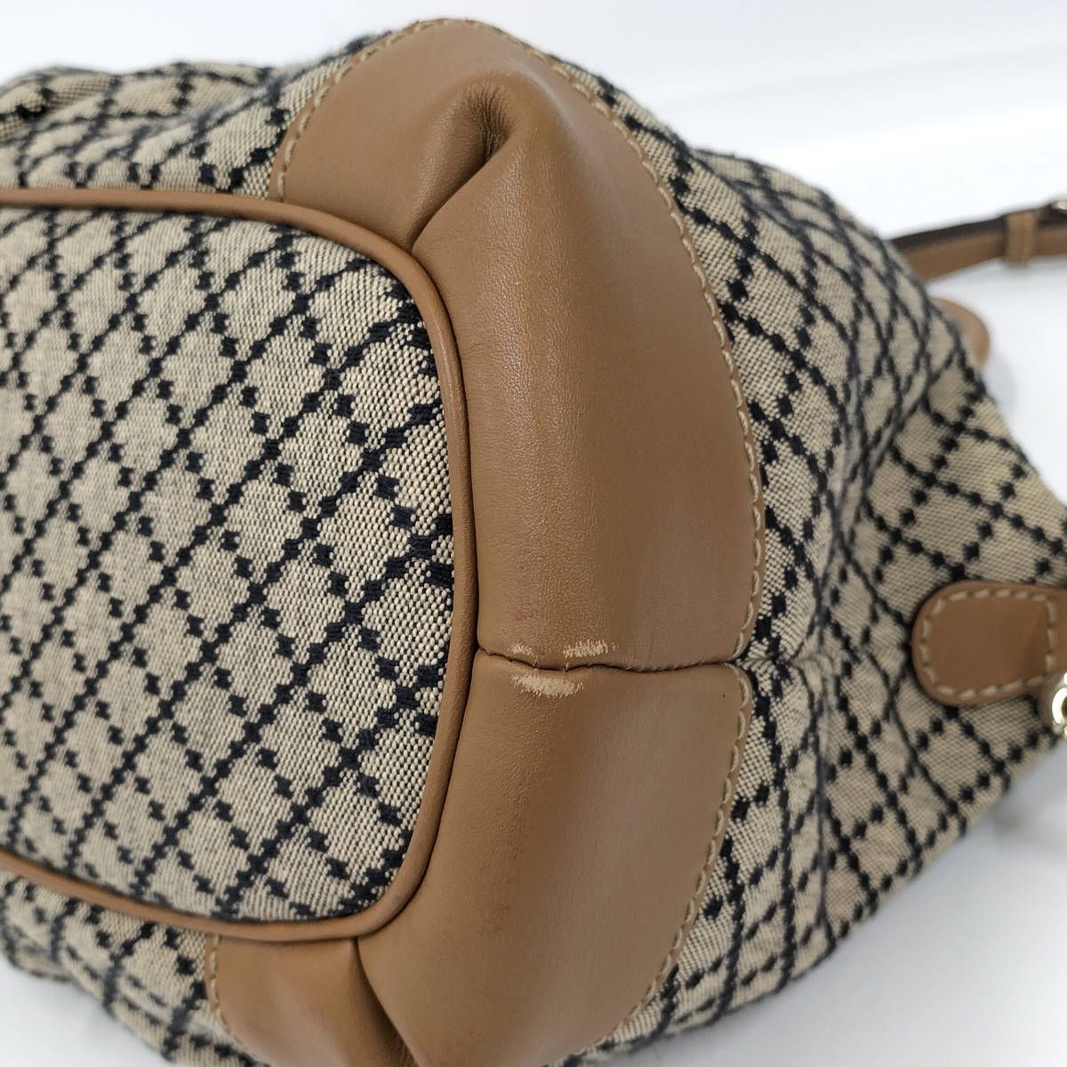  GUCCI スーキー 2 WAYハンドバッグ ディアマンテ キャンバス レザー ブラウン 247902 その他 バッグ