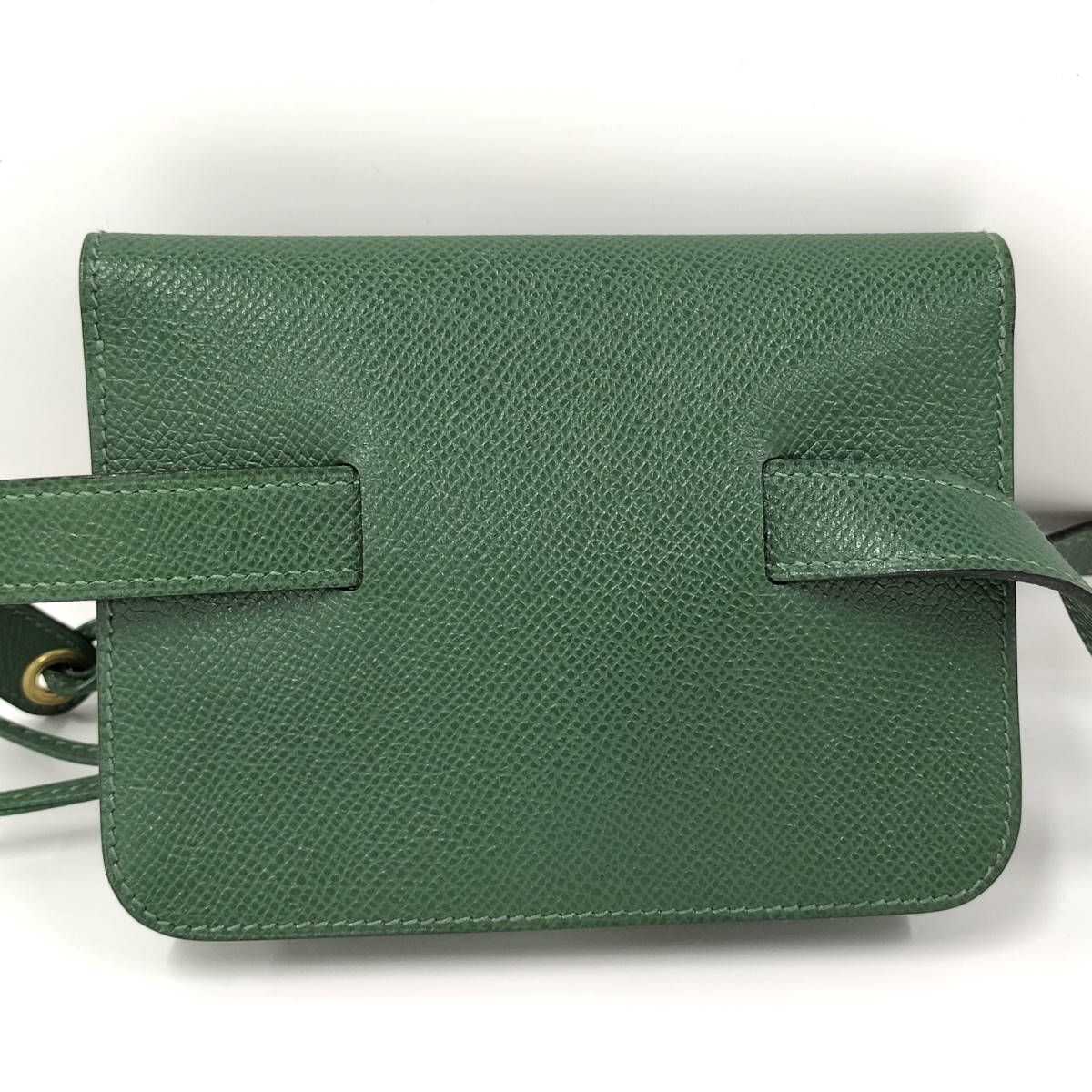 Hermes ポシェット グリーン ウエストポーチ レザー グリーン T刻印