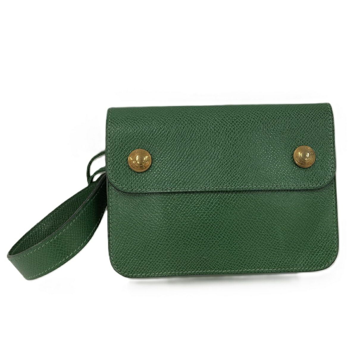 Hermes ポシェット グリーン ウエストポーチ レザー グリーン T刻印