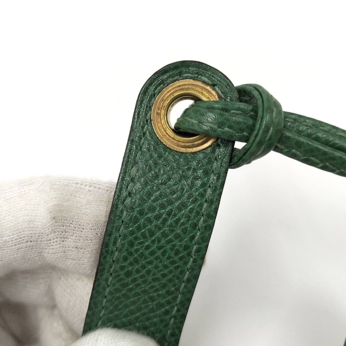  Hermes ポシェット グリーン ウエストポーチ レザー T刻印 ボディバッグ ウエストポーチ バッグ