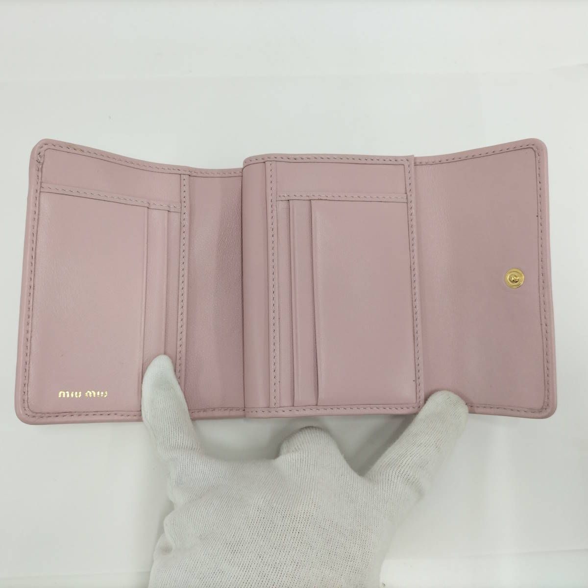 MIUMIU 二つ折り財布 レザー ピンク 5 ML 002
