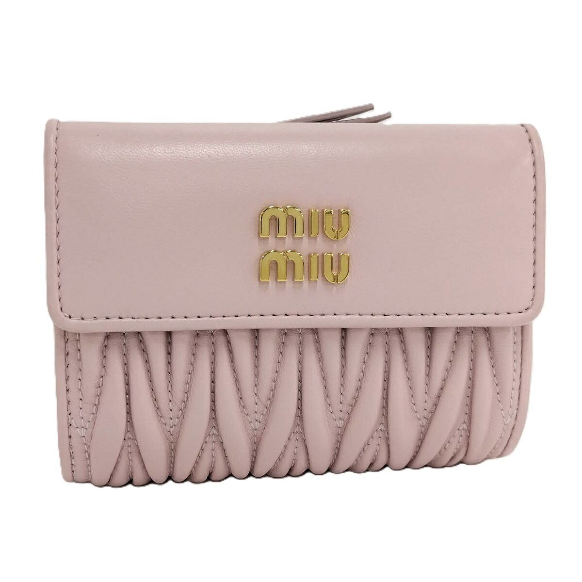 MIUMIU 二つ折り財布 レザー ピンク 5ML002