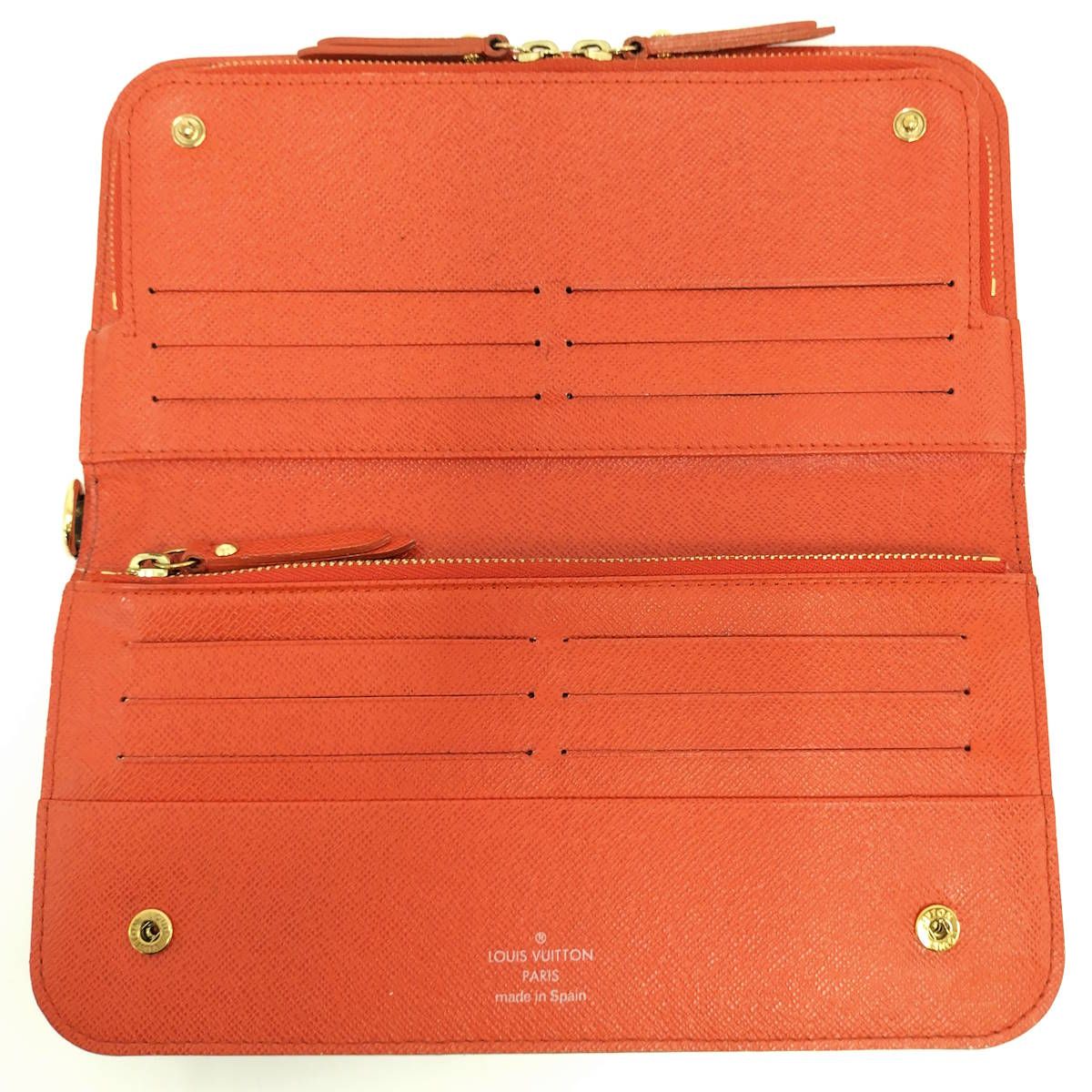 LOUIS VUITTON ポルトフォイユ アンソリット 二つ折り長財布 モノグラム オランジュ M 61989