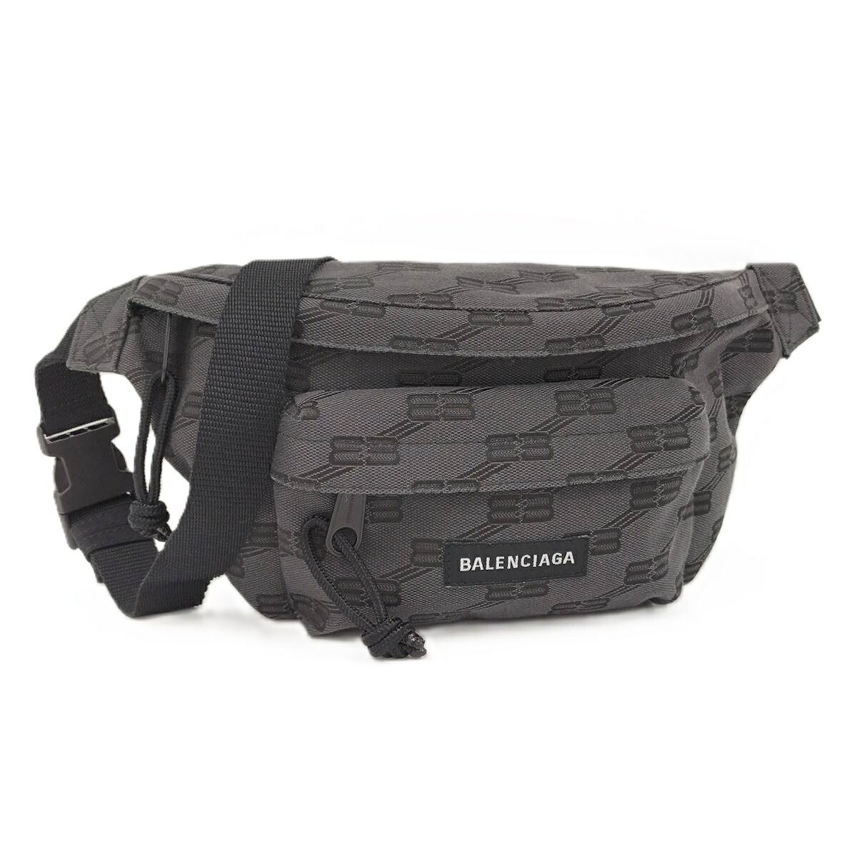 BALENCIAGA ウエストバッグ ロゴプリント キャンバス グレー 713042