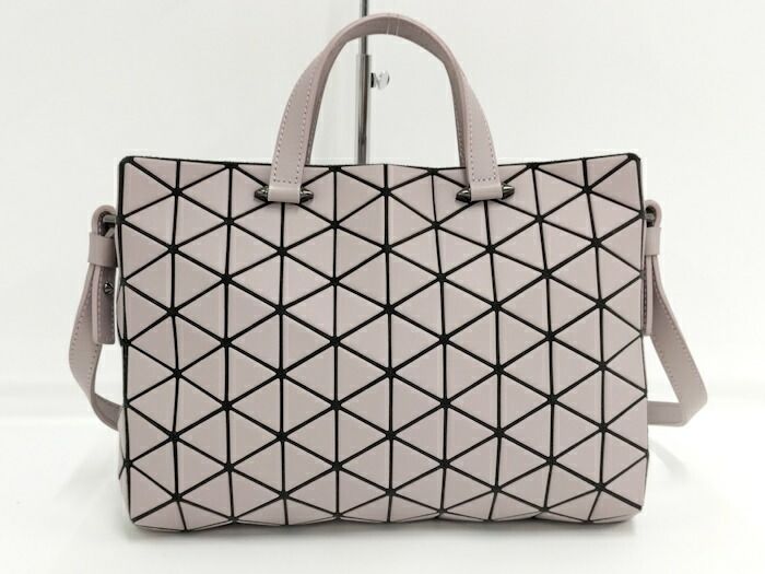 ISSEY MIYAKE BAO BAO バオバオ 2WAYハンドバッグ レザー ピンクパープル