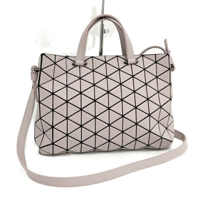 ISSEY MIYAKE BAO BAO バオバオ 2WAYハンドバッグ レザー ピンクパープル