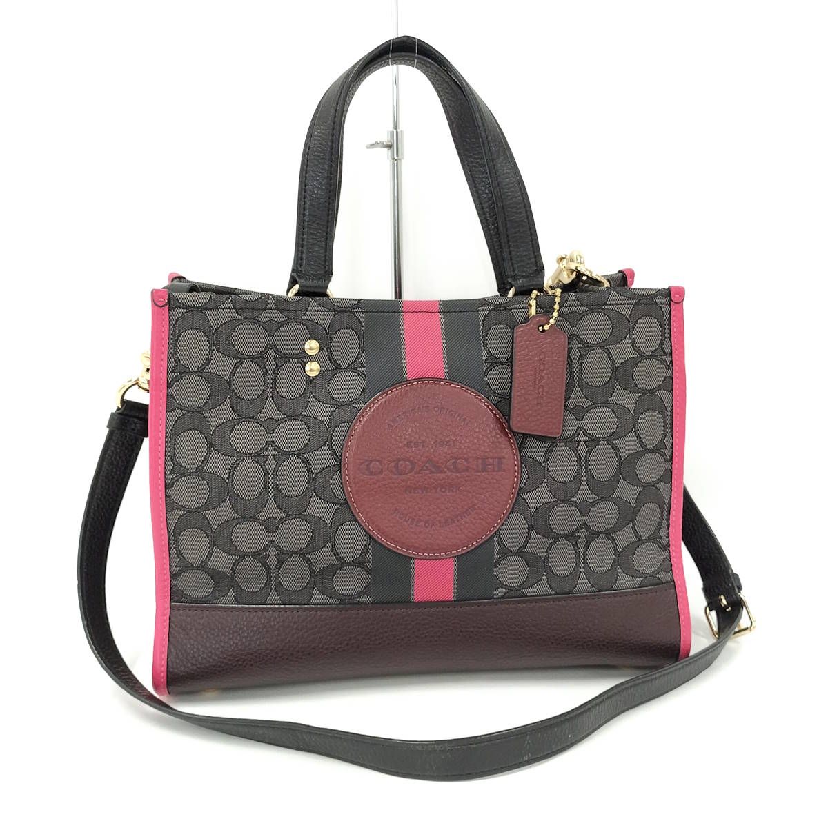 COACH 2WAYハンドバッグ レザー キャンバス グレー系 マルチ 4113